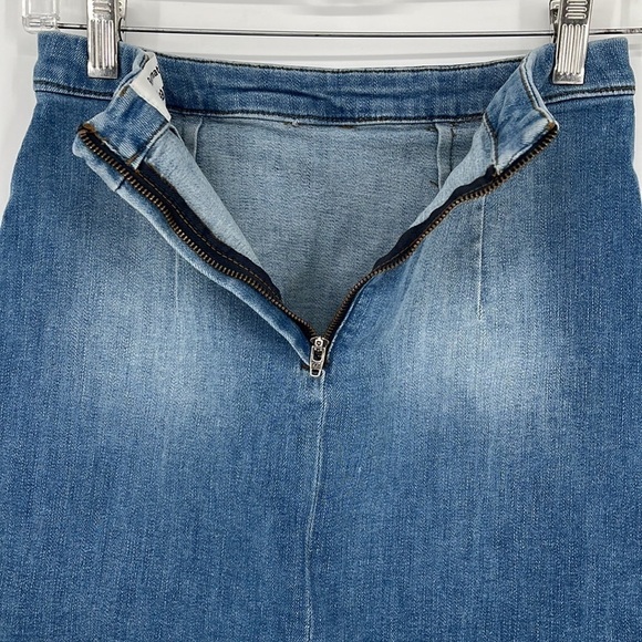 Reformation Jeans Denim Mini Evie Skirt Barbados Medium Wash Women’s Size 27 - Picture 8 of 13